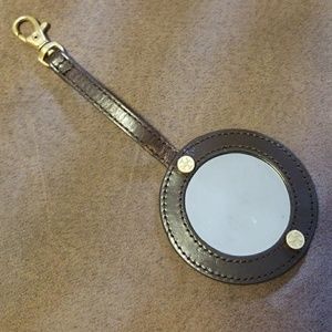 Tory Burch Brown Leather purse mirror/key chain